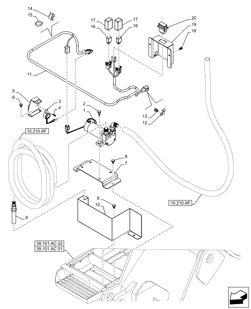 Схема запчастей Case CX500D LC - (55.011.AE) - VAR - 481257 - FUEL TRANSFER PUMP (55) - ELECTRICAL SYSTEMS