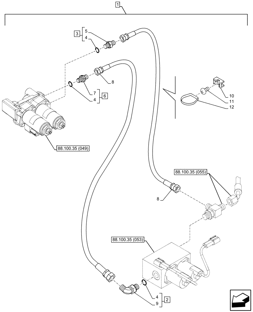 Схема запчастей Case CX130D - (88.100.35[052]) - DIA KIT, HAMMER CIRCUIT, HIGH FLOW, W/ ELECTRICAL PROPORTIONAL CONTROL, SOLENOID VALVE, REDUCER, LINE (88) - ACCESSORIES