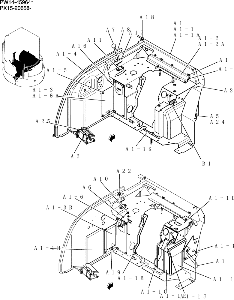 Схема запчастей Case CX36B - (137-17[1]) - STAND ASSEMBLY,CONTROL(CAB) (05) - SUPERSTRUCTURE