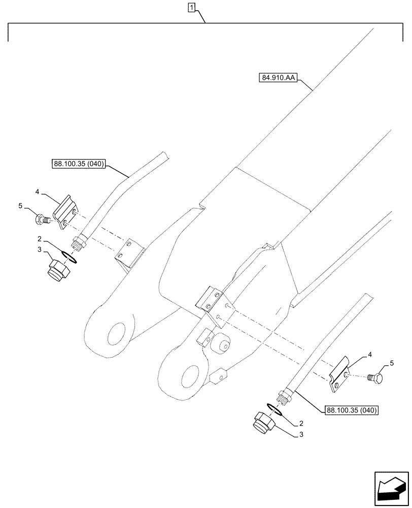 Схема запчастей Case CX130D LC - (88.100.35[061]) - DIA KIT, HAMMER CIRCUIT, HIGH FLOW, W/ ELECTRICAL PROPORTIONAL CONTROL, BOOM, LINE, PLUG (88) - ACCESSORIES