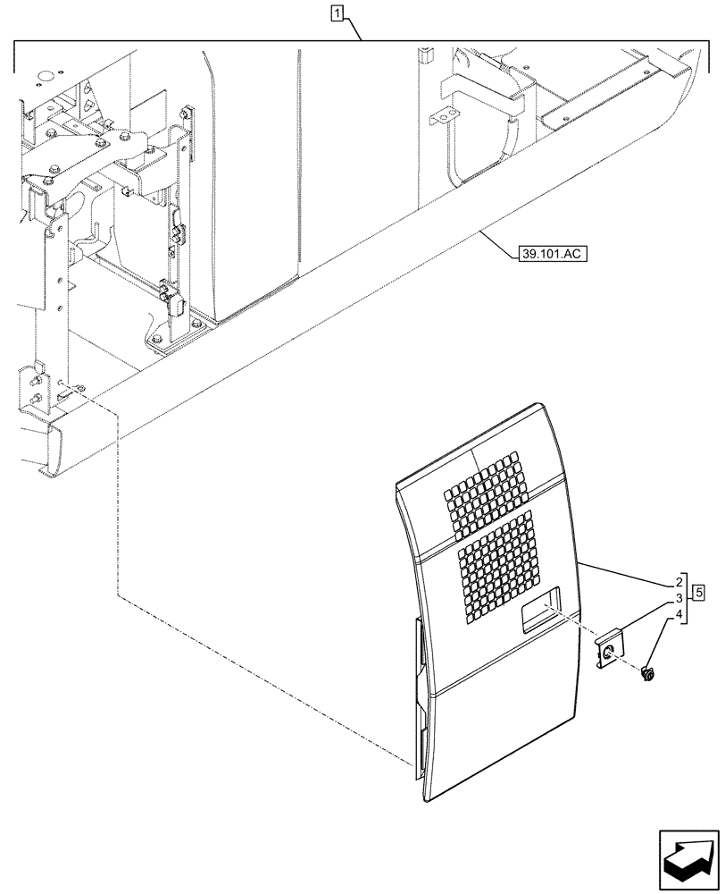 Схема запчастей Case CX130D - (88.100.90[15]) - DIA KIT, ENGINE, SIDE PANEL, DOOR, RH (88) - ACCESSORIES