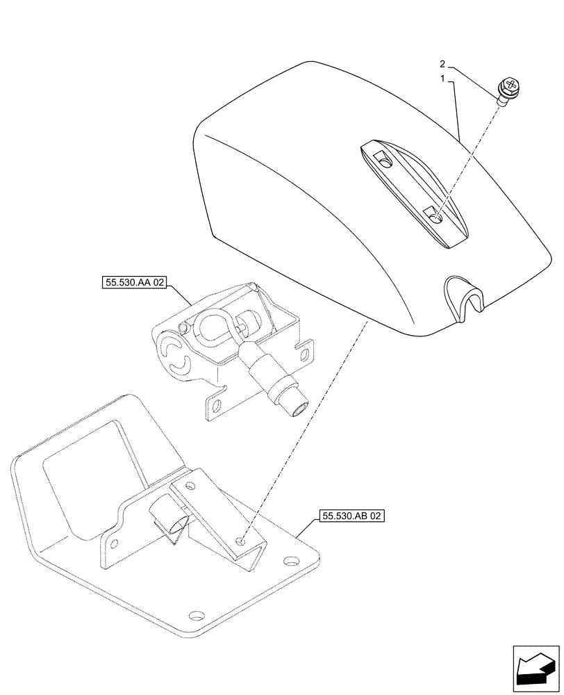 Схема запчастей Case CX500D LC - (55.530.AC[02]) - VAR - 461560, 488038, 481263 - SIDE CAMERA, COVER (55) - ELECTRICAL SYSTEMS