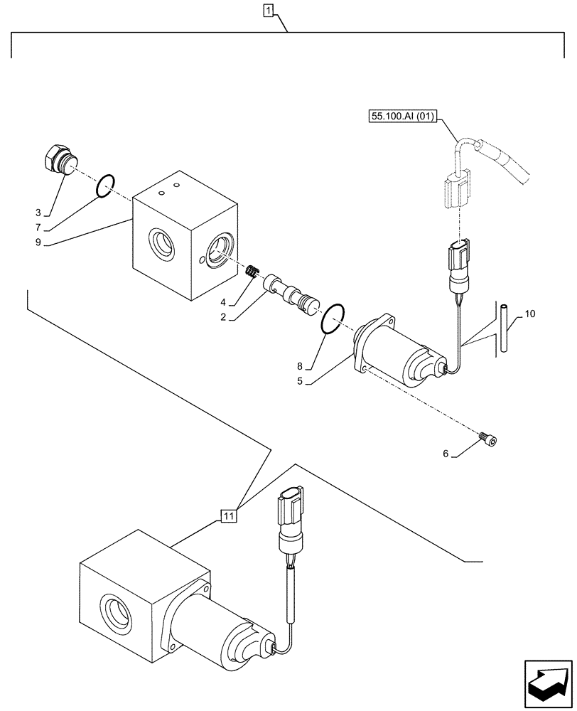 Схема запчастей Case CX130D - (88.100.35[203]) - DIA KIT, FREE SWING, LOCKOUT SOLENOID VALVE, COMPONENTS (88) - ACCESSORIES