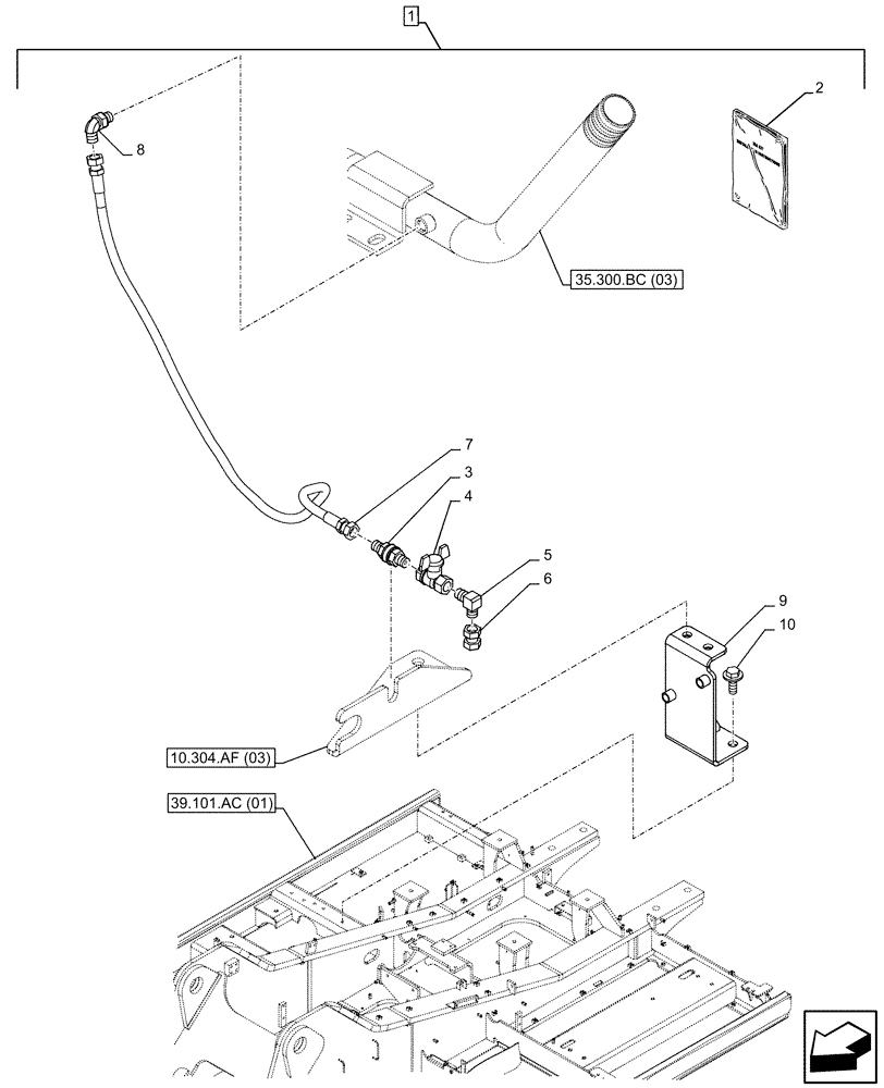 Схема запчастей Case CX350D LC - (88.100.10[01]) - DIA KIT, HYDRAULIC OIL, HYDRAULIC OIL RESERVOIR, DRAIN LINE (88) - ACCESSORIES