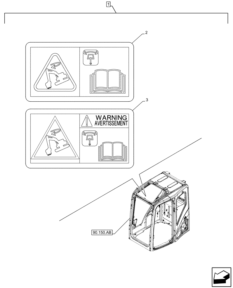 Схема запчастей Case CX130D - (88.100.35[205]) - DIA KIT, FREE SWING, WARNING DECAL (88) - ACCESSORIES