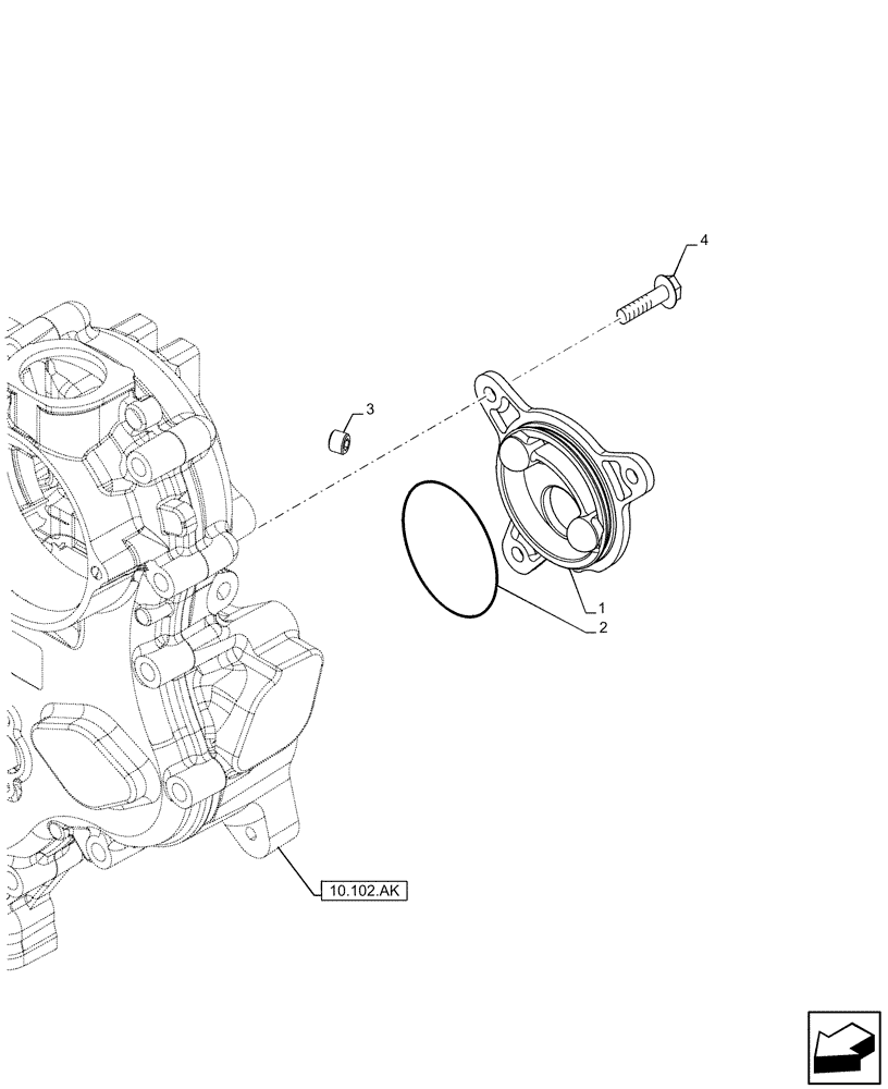 Схема запчастей Case F5HFL463A F012 - (10.102.AQ) - INJECTION PUMP DRIVE, COVER (10) - ENGINE