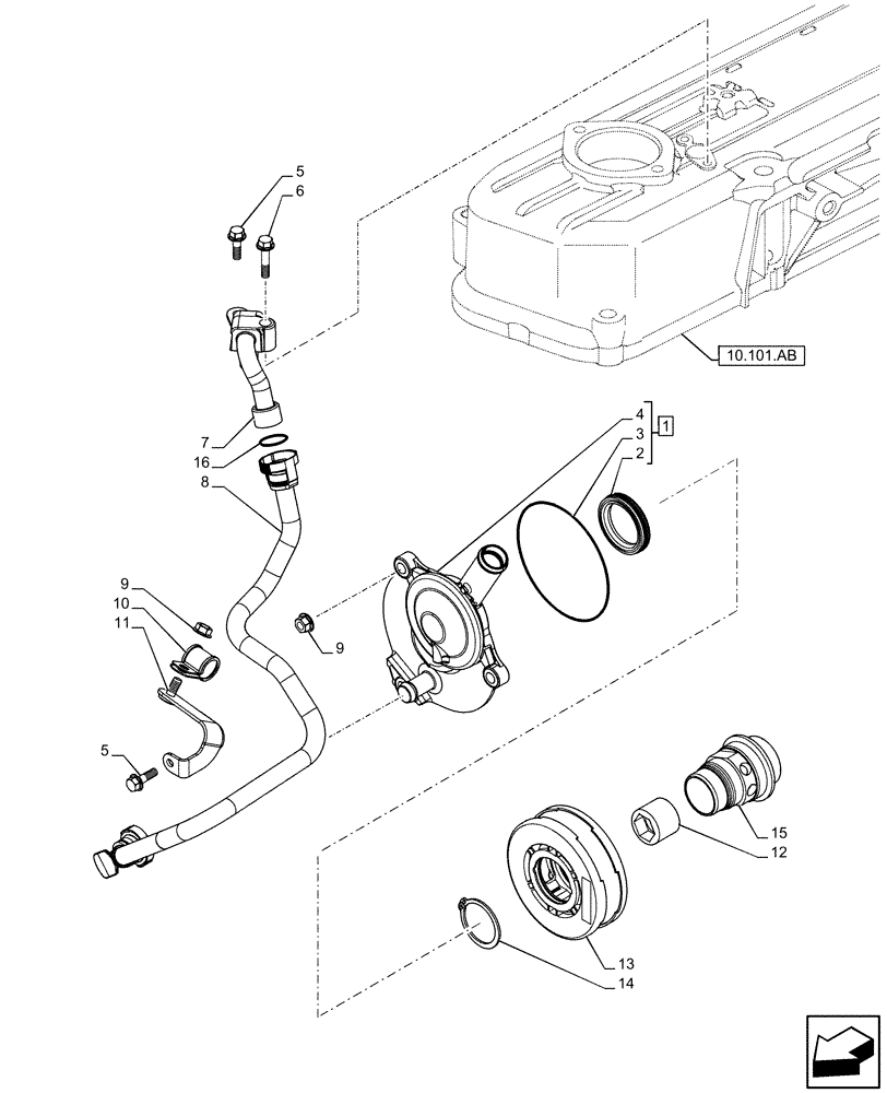 Схема запчастей Case F5HFL463A F012 - (10.304.AP) - BREATHER (10) - ENGINE