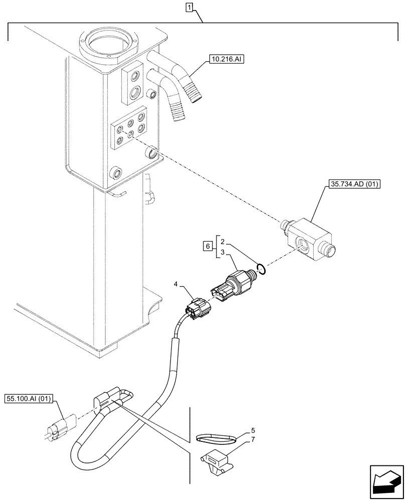 Схема запчастей Case CX160D LC - (88.100.35[024]) - DIA KIT, HAMMER CIRCUIT, W/ HYDRAULIC CONTROL, PRESSURE SWITCH (88) - ACCESSORIES