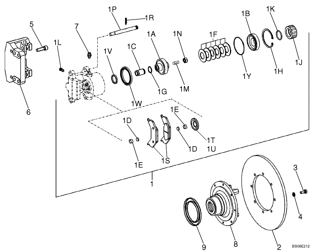 Схема запчастей Case 821E - (07-01) - BRAKE, PARKING (07) - BRAKES