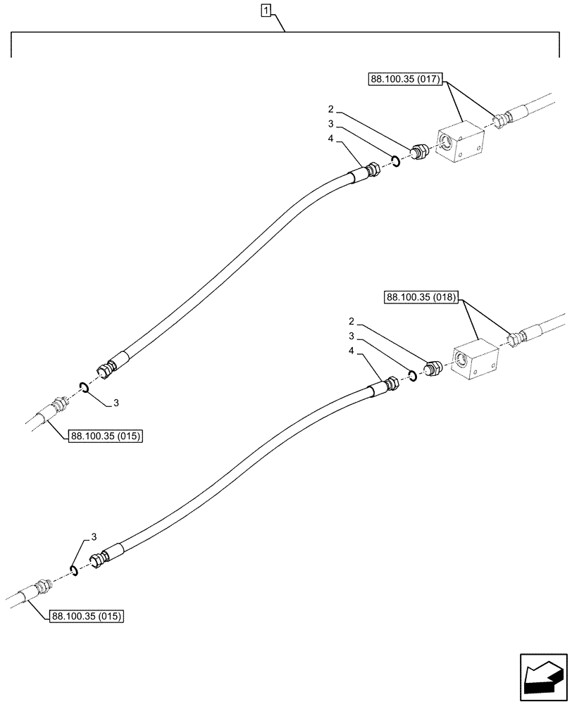 Схема запчастей Case CX160D LC - (88.100.35[016]) - DIA KIT, HAMMER CIRCUIT, W/ HYDRAULIC CONTROL, BOOM, LINE (88) - ACCESSORIES