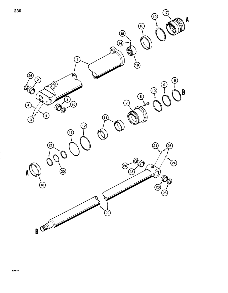 Схема запчастей Case 1280 - (236) - TOOL CYLINDER (07) - HYDRAULIC SYSTEM