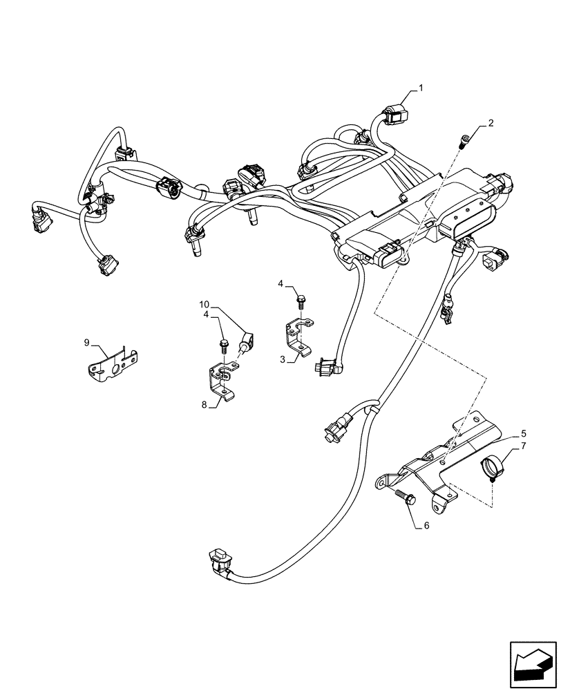 Схема запчастей Case F5HFL463A F012 - (55.015.AB) - ENGINE, WIRE HARNESS (55) - ELECTRICAL SYSTEMS