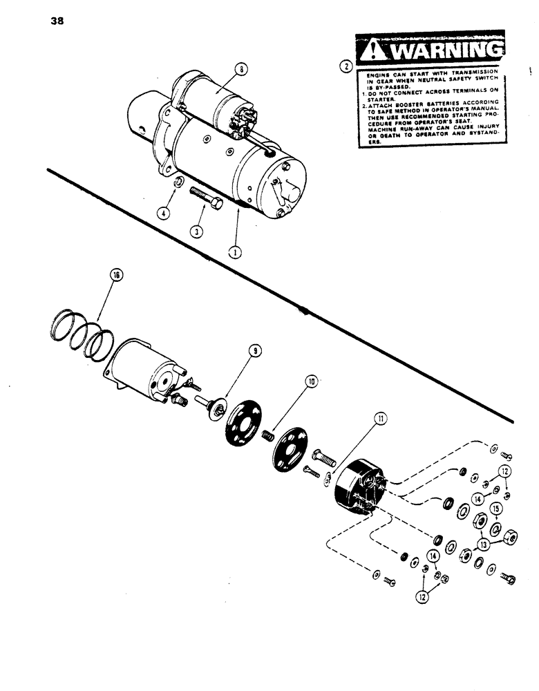 Схема запчастей Case DH5 - (38) - STARTER (55) - ELECTRICAL SYSTEMS