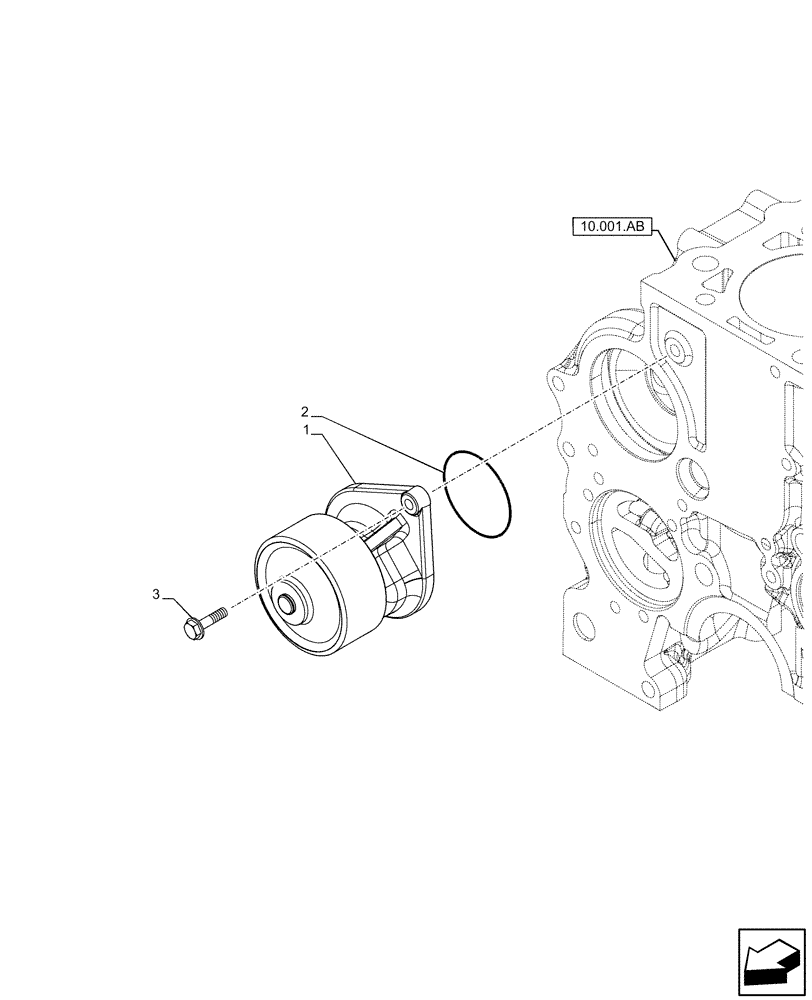 Схема запчастей Case F5HFL463A F012 - (10.400.BB) - WATER PUMP (10) - ENGINE