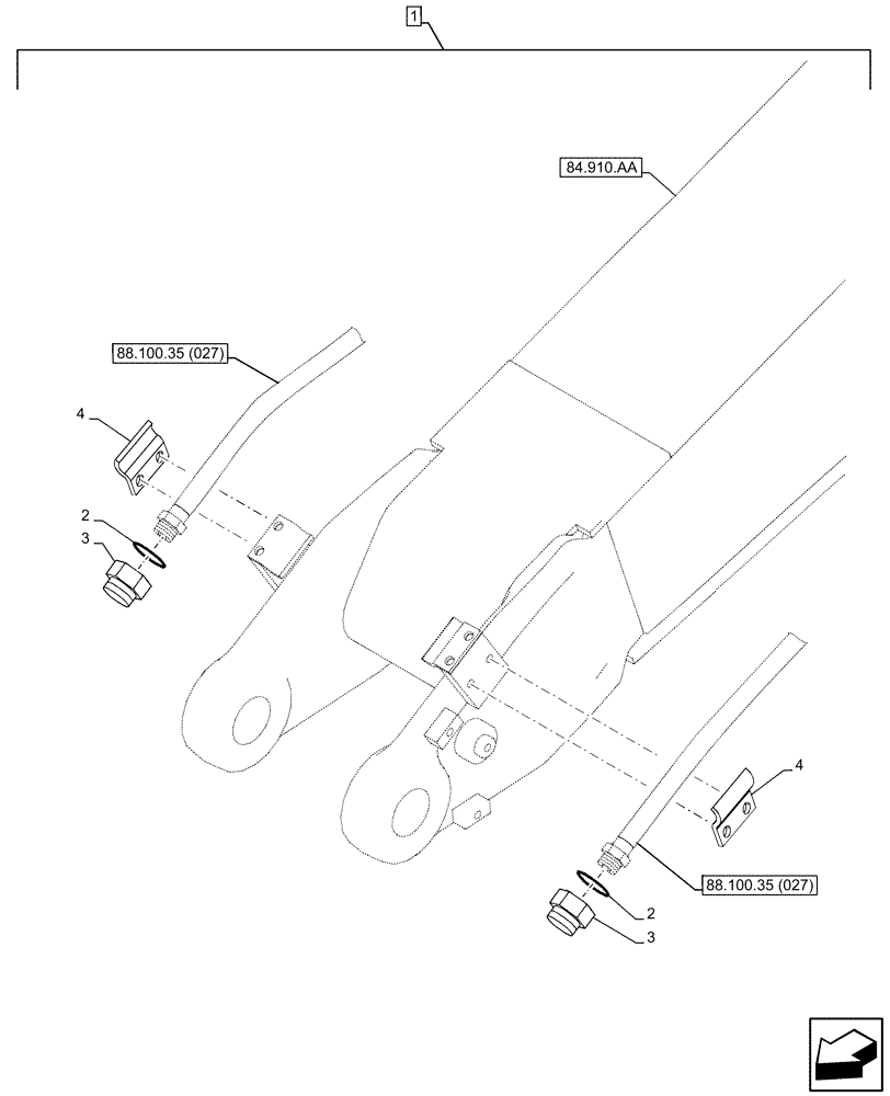 Схема запчастей Case CX160D LC - (88.100.35[039]) - DIA KIT, HAMMER CIRCUIT, W/ ELECTRICAL PROPORTIONAL CONTROL, BOOM, LINE, PLUG (88) - ACCESSORIES