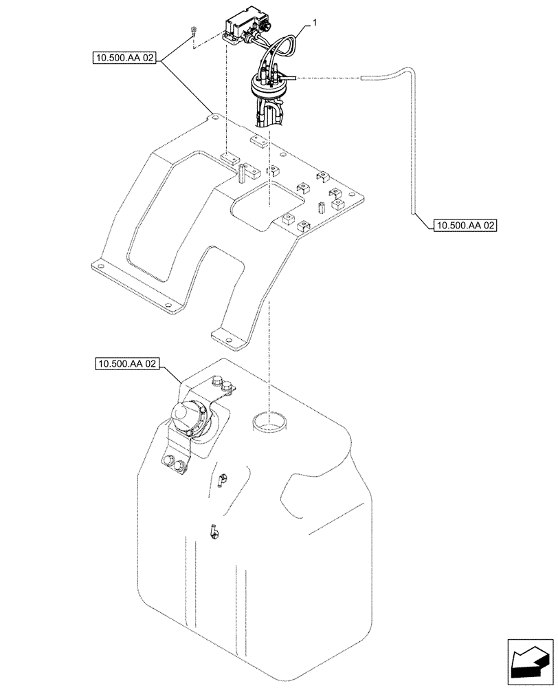 Схема запчастей Case CX490D RTC - (55.988.AN) - DEF/ADBLUE™ TANK, LEVEL, SENSOR (55) - ELECTRICAL SYSTEMS