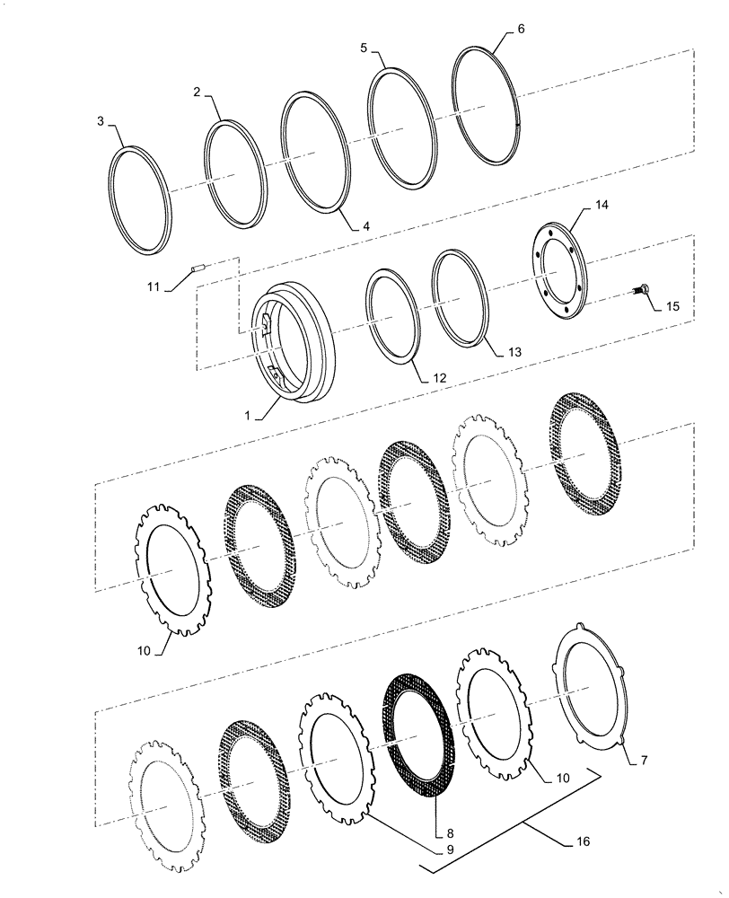 Схема запчастей Case 721F - (33.202.AK[02]) - FRONT AXLE BRAKE ASSEMBLY, STANDARD (33) - BRAKES & CONTROLS