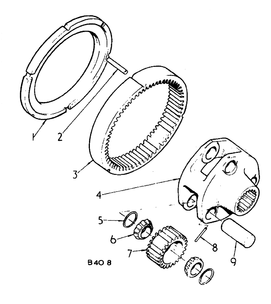 Схема запчастей Case 500 - (07-030) - PLANET GEARS, RING AND CARRIER, DRIVE AXLE No Description