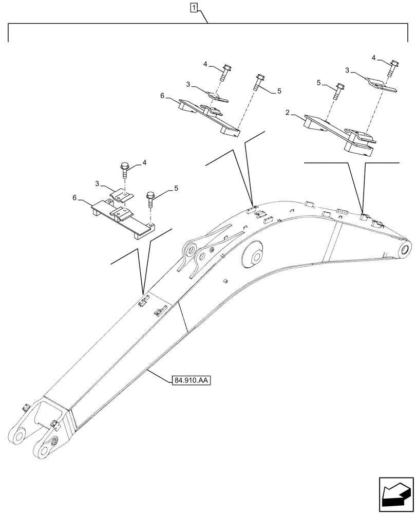 Схема запчастей Case CX250D LC - (88.100.35[215]) - DIA KIT, SAFETY VALVE, BOOM, CLAMP (88) - ACCESSORIES