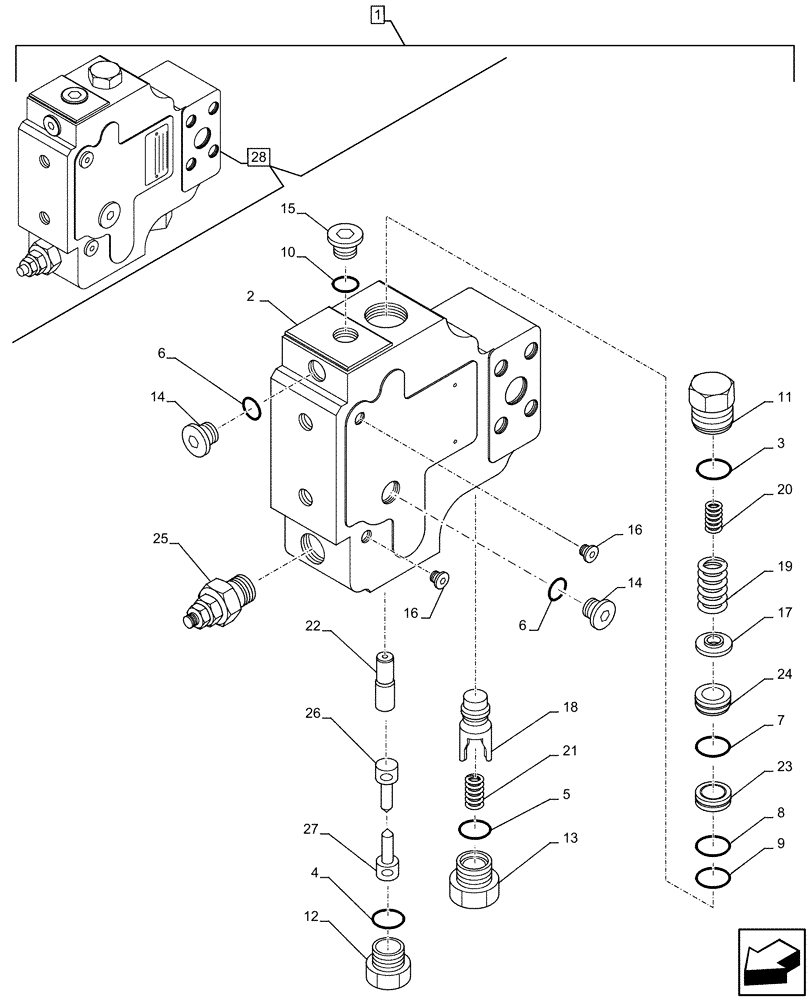 Схема запчастей Case CX250D LC - (88.100.35[216]) - DIA KIT, SAFETY VALVE, ARM, LIFT CYLINDER, CHECK VALVE, COMPONENTS (88) - ACCESSORIES