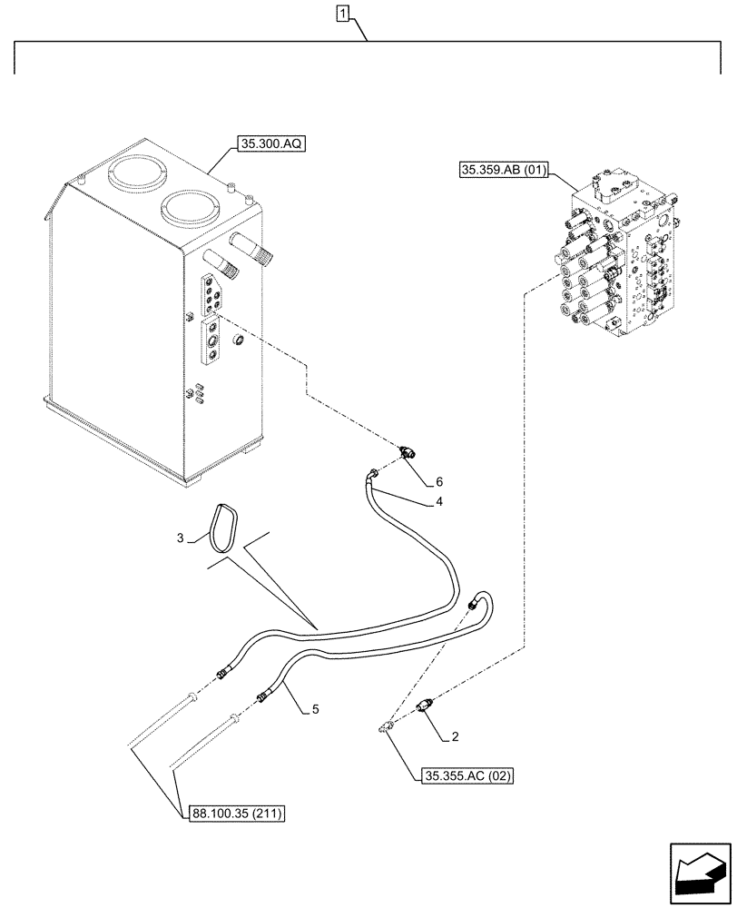 Схема запчастей Case CX210D LC LR - (88.100.35[212]) - DIA KIT, SAFETY VALVE, ARM, LIFT CYLINDER, CHECK VALVE, LINE (88) - ACCESSORIES