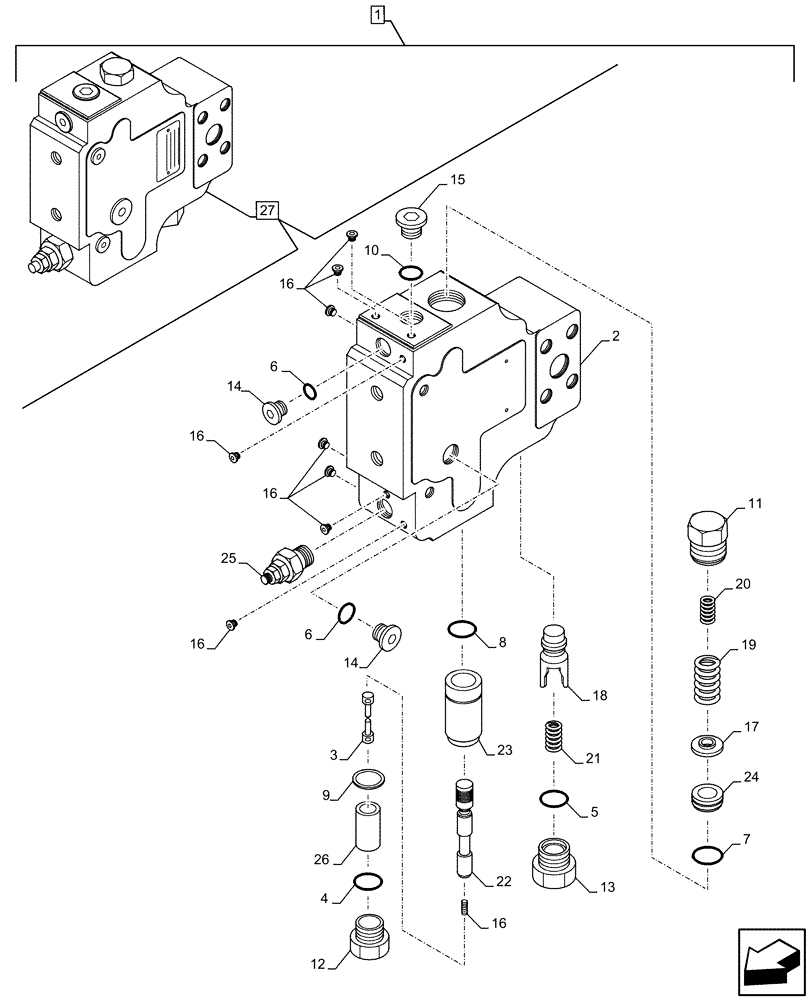 Схема запчастей Case CX160D LC - (88.100.35[216]) - DIA KIT, SAFETY VALVE, ARM, LIFT CYLINDER, CHECK VALVE, COMPONENTS (88) - ACCESSORIES