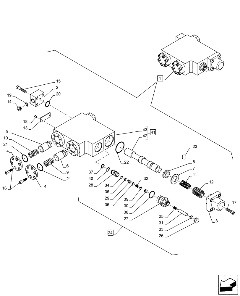 Схема запчастей Case CX490D RTC - (35.737.AY[02]) - VAR - 481064 - ARM, CYLINDER, SAFETY VALVE, COMPONENTS (35) - HYDRAULIC SYSTEMS