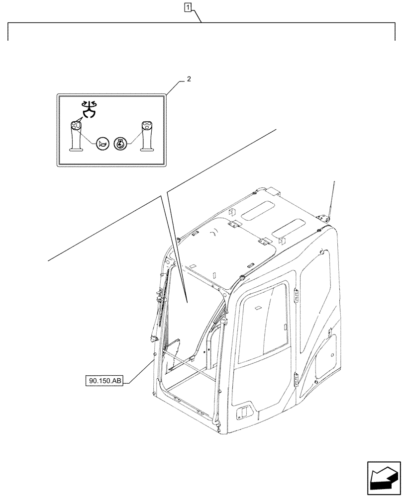 Схема запчастей Case CX160D LC - (88.100.35[088]) - DIA KIT, CLAMSHELL BUCKET, ROTATION, W/ ELECTRICAL PROPORTIONAL CONTROL, DECAL, CONTROLS (88) - ACCESSORIES