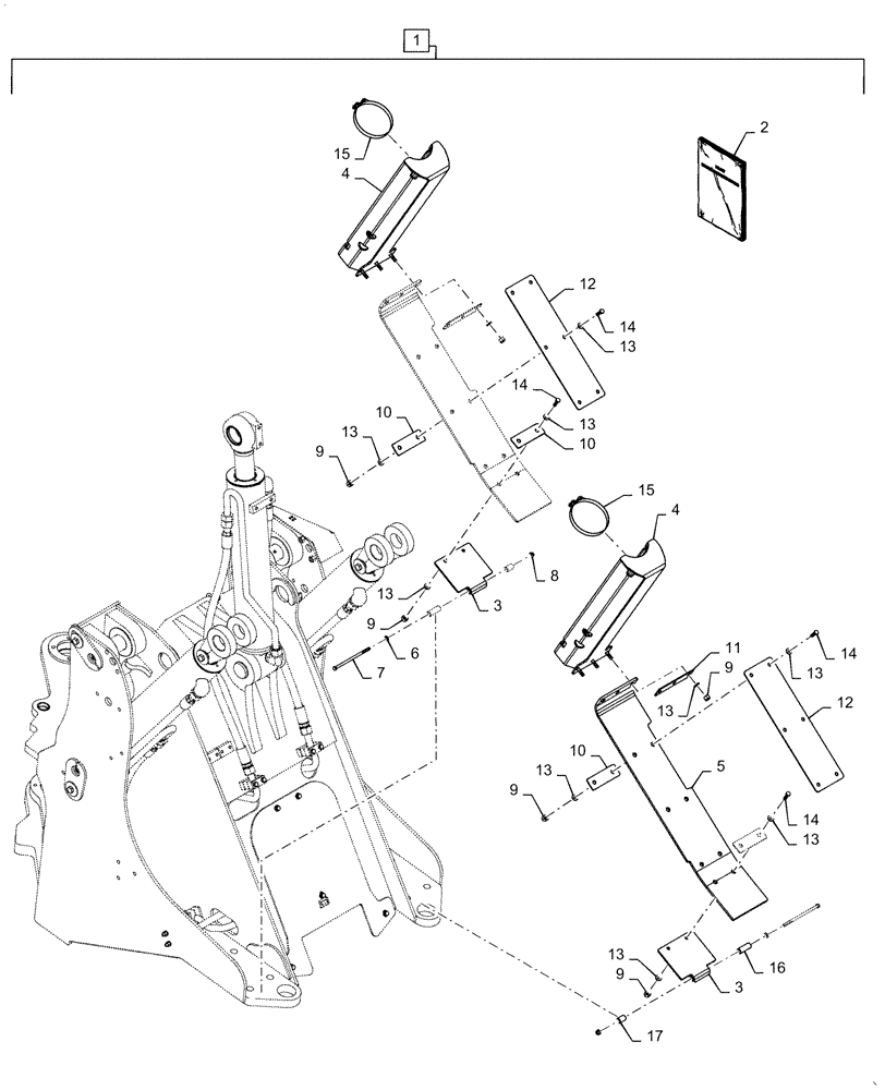 Схема запчастей Case 621F - (88.100.90[05]) - DIA KIT, CYLINDER GUARDS AND EJECTORS (88) - ACCESSORIES