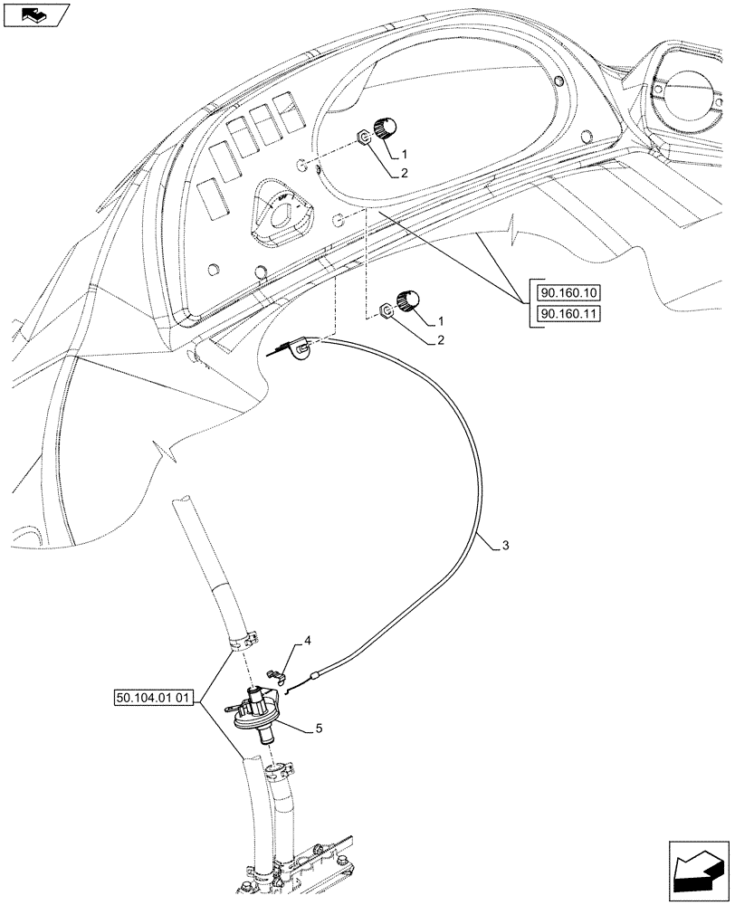 Схема запчастей Case 580SN WT - (50.104.01[04]) - VAR - 747853, 747854, 747855 - CAB, HEATER, VALVE (50) - CAB CLIMATE CONTROL