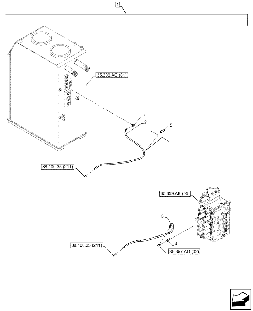 Схема запчастей Case CX250D LC - (88.100.35[212]) - DIA KIT, SAFETY VALVE, ARM, LIFT CYLINDER, CHECK VALVE, LINE (88) - ACCESSORIES