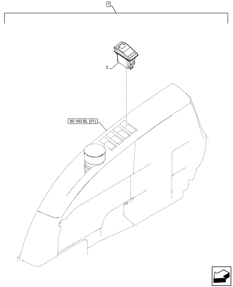 Схема запчастей Case CX130D - (88.100.55[09]) - DIA KIT, REAR VIEW CAMERA, RIGHT, SIDE CAMERA, LIGHT, SWITCH (88) - ACCESSORIES