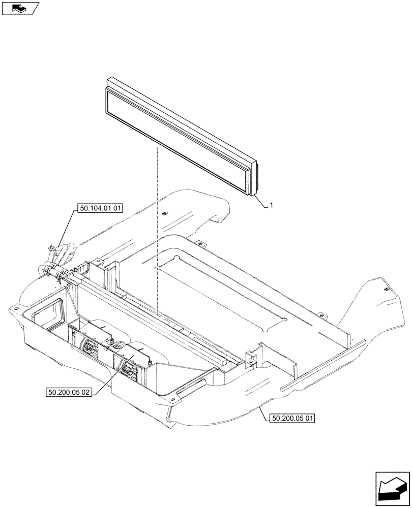Схема запчастей Case 580SN WT - (50.200.04) - VAR - 747853, 747854, 747855 - CAB, HEATER, FILTER (50) - CAB CLIMATE CONTROL