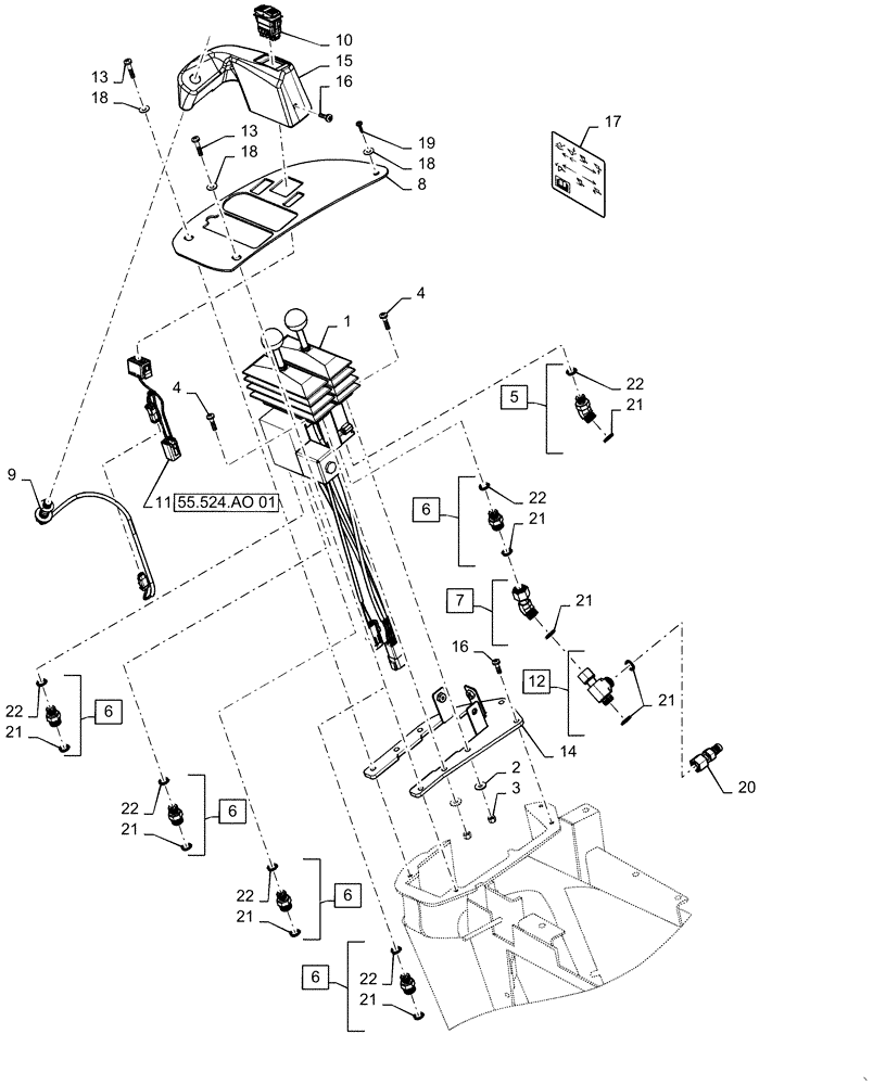 Схема запчастей Case 721F - (35.359.AF) - 2 LEVER CONTROL INSTALLATION (35) - HYDRAULIC SYSTEMS