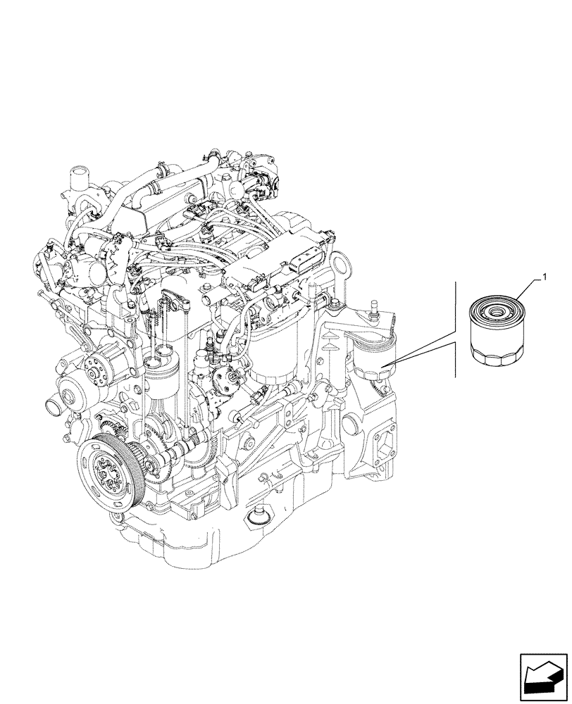 Схема запчастей Case F5HFL463A F012 - (05.100.03[01]) - FILTERS (05) - SERVICE & MAINTENANCE