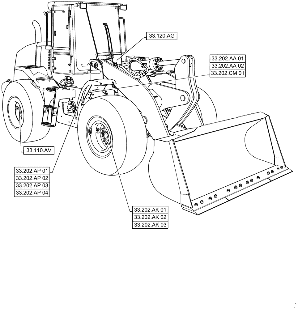 Схема запчастей Case 721F - (33.000.00[01]) - SECTION INDEX - BRAKES & CONTROLS (33) - BRAKES & CONTROLS