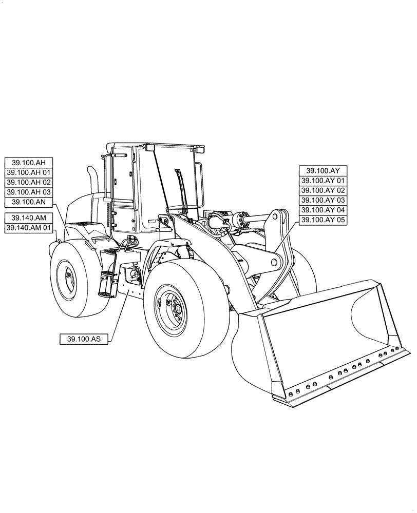 Схема запчастей Case 621F - (39.000.00[01]) - SECTION INDEX - FRAMES AND BALLASTING (39) - FRAMES AND BALLASTING