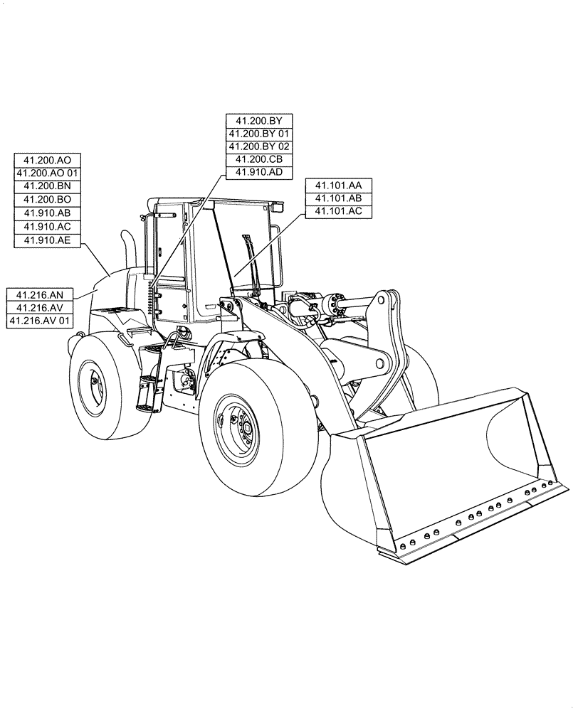 Схема запчастей Case 621F - (41.000.00[01]) - SECTION INDEX - STEERING (41) - STEERING