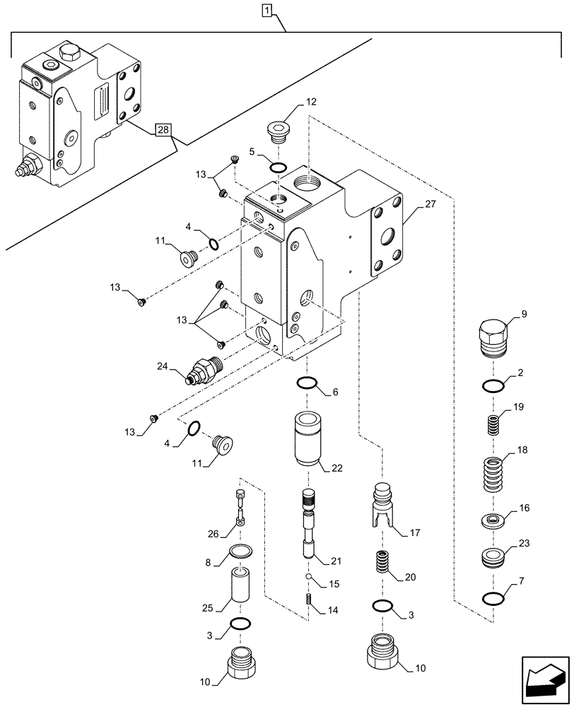 Схема запчастей Case CX130D LC - (88.100.35[207]) - DIA KIT, SAFETY VALVE, BOOM, LIFT CYLINDER, CHECK VALVE, COMPONENTS (88) - ACCESSORIES