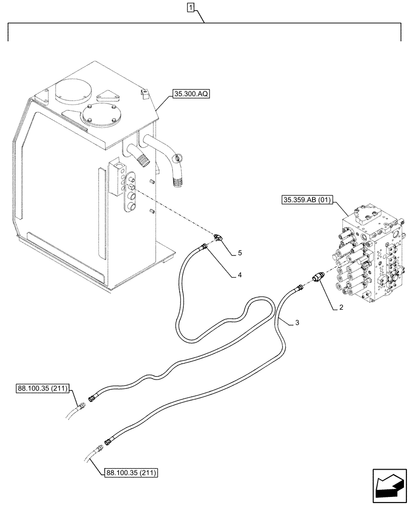 Схема запчастей Case CX350D LC - (88.100.35[212]) - DIA KIT, SAFETY VALVE, ARM, LIFT CYLINDER, CHECK VALVE, LINE (88) - ACCESSORIES