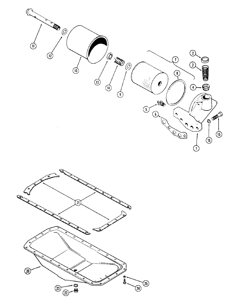 Схема запчастей Case W7 - (060) - OIL FILTER, (284) SPARK IGNITION ENGINE, OIL PAN (02) - ENGINE