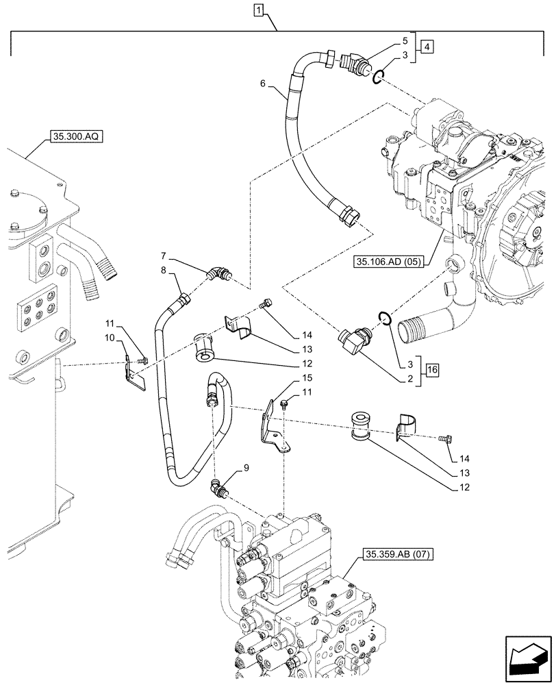 Схема запчастей Case CX130D LC - (88.100.35[079]) - DIA KIT, CLAMSHELL BUCKET, ROTATION, W/ ELECTRICAL PROPORTIONAL CONTROL, VARIABLE DELIVERY HYDRAULIC PUMP, LINE (88) - ACCESSORIES