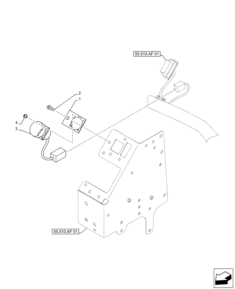 Схема запчастей Case CX500D LC - (55.100.AF) - CAB, HARNESS, TERMINAL CONNECTOR (55) - ELECTRICAL SYSTEMS