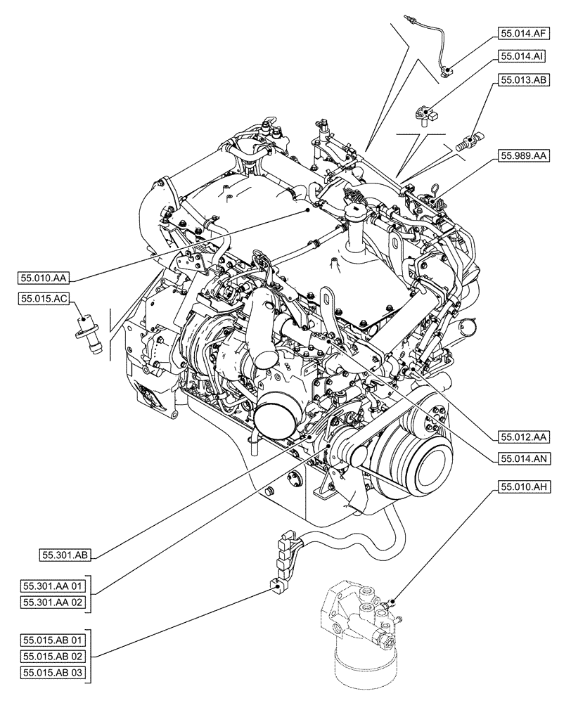 Схема запчастей Case AQ-6UZ1XASS01 - (00.000.55[01]) - PICTORIAL INDEX - ELECTRICAL SYSTEMS (00) - GENERAL & PICTORIAL INDEX