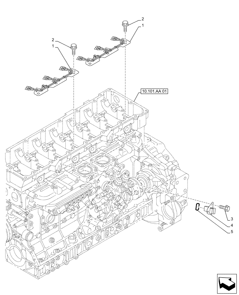 Схема запчастей Case AQ-6UZ1XASS01 - (55.010.AA) - INJECTION CABLE (55) - ELECTRICAL SYSTEMS