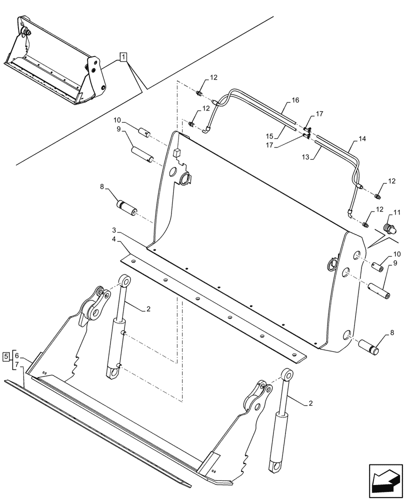 Схема запчастей Case 21F - (89.800.AA[36]) - VAR - 734643 - ATTACHMENT, BUCKET, 4 IN 1 (0.7M³ X 1900MM) (89) - TOOLS