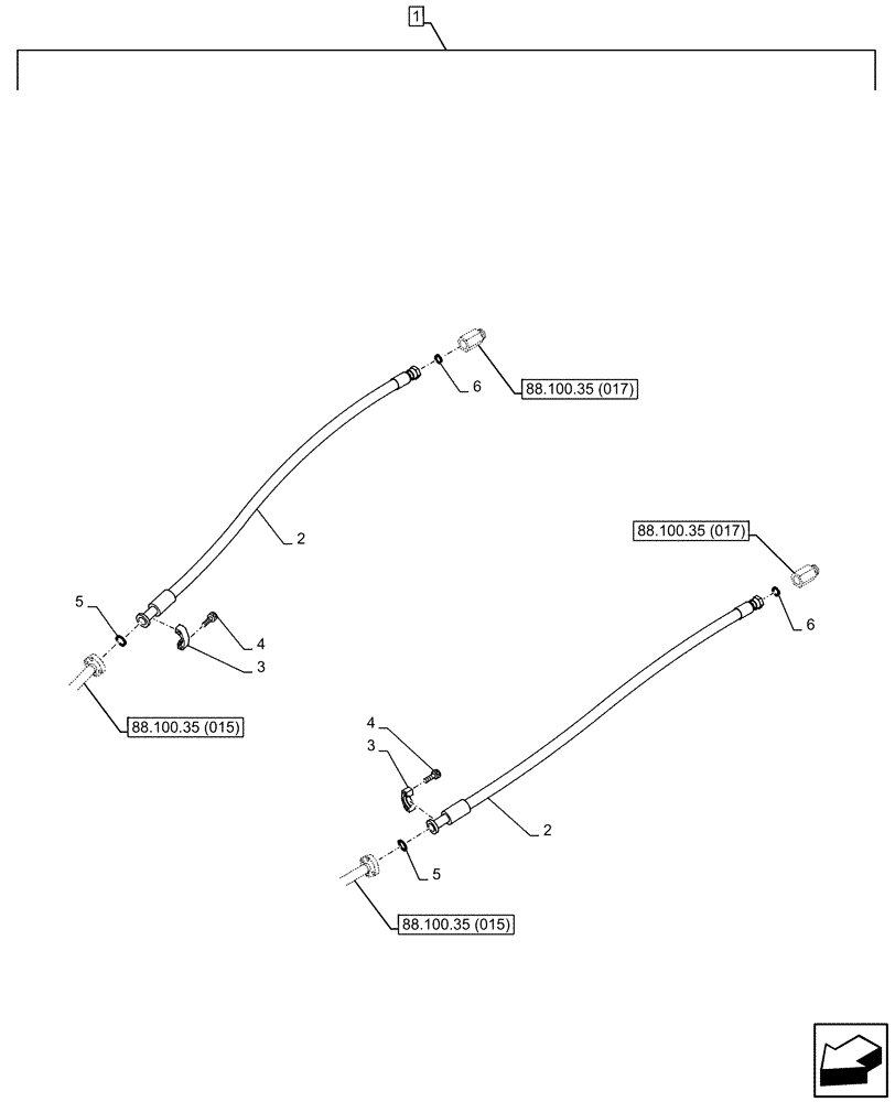 Схема запчастей Case CX350D LC - (88.100.35[016]) - DIA KIT, HAMMER CIRCUIT, W/ HYDRAULIC CONTROL, BOOM, LINE (88) - ACCESSORIES