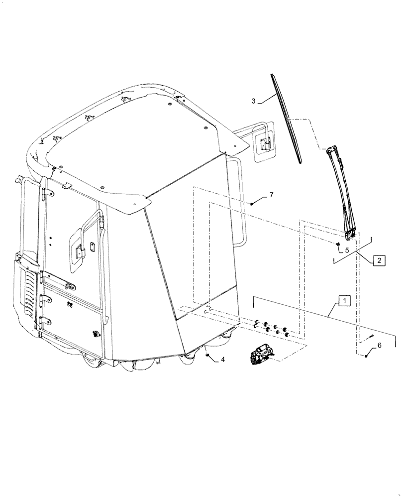 Схема запчастей Case 621F - (55.518.AW) - FRONT WIPER ARM AND BLADE (55) - ELECTRICAL SYSTEMS