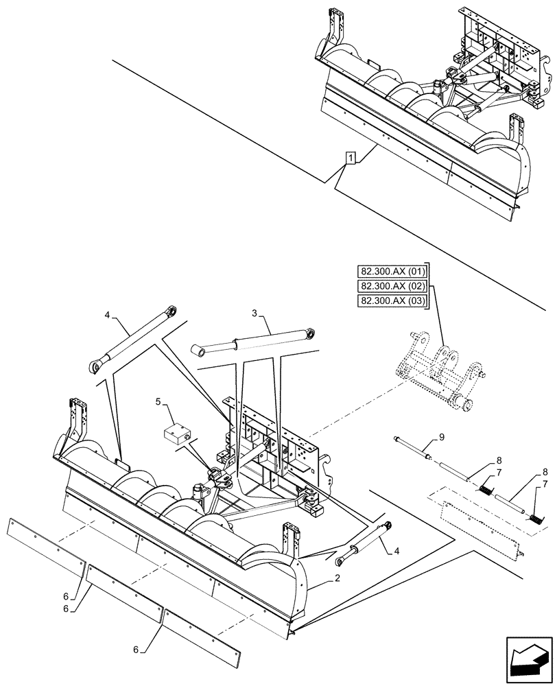 Схема запчастей Case 121F - (89.850.AA[02]) - VAR - 734662 - ATTACHMENT, SNOW PLOW (2550MM) (89) - TOOLS