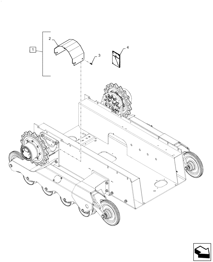 Схема запчастей Case TV380 - (88.100.35[02]) - DIA KIT, TRACK MOTOR PLUMBING COVERS, LARGE FRAME (88) - ACCESSORIES